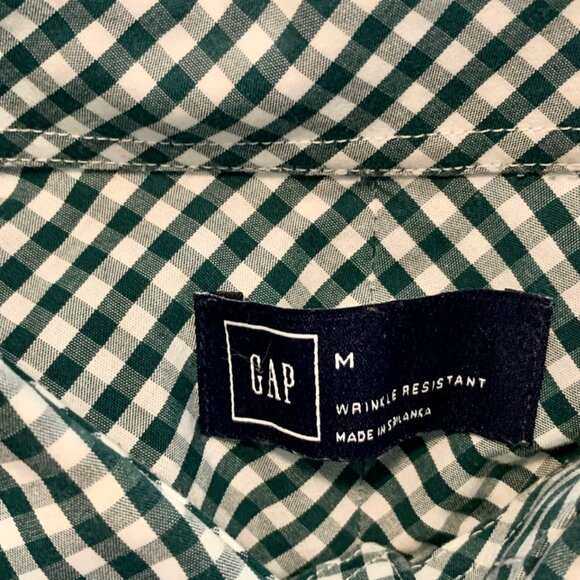 Gap Green & White checkered shirt.  Size M - Picture 3 of 3